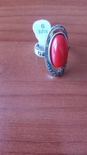 Kinel-anillo rojo de boda étnico para mujer, sortija tibetano Retro de plata, mosaico de cristal negro, joyería Vintage 2020