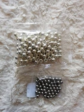 Lote de cuentas espaciadoras CCB de agujero grande para la fabricación de joyas, accesorios para manualidades, color dorado y plateado, diámetro de 4, 6, 8, 10 y 12mm, 30 a 100 unidades