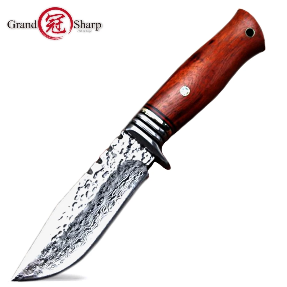 

Hunting Knife vg10 Damascus Steel Tactical Equipment Camping Outdoor BBQ Fishing Tools Fixed Blade Hunting Knives Wooden Handle