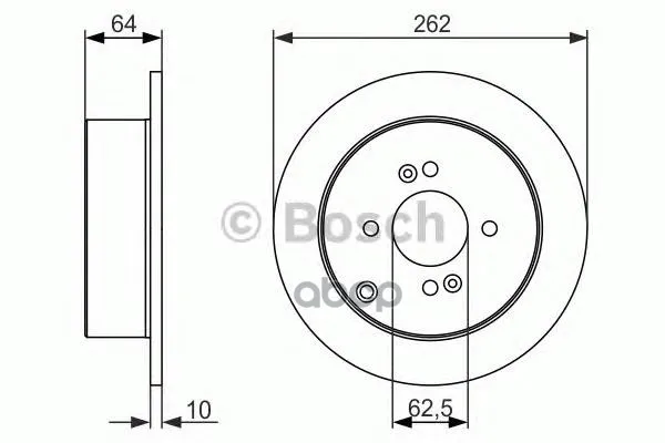 Диск Тормозной Задний Hyundai Getz, I20, Kia Rio Ii 0986479371 Bosch арт. 0986479371