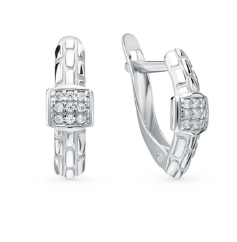 

Silver earrings with cubic zirconia sunlight sample 925 test