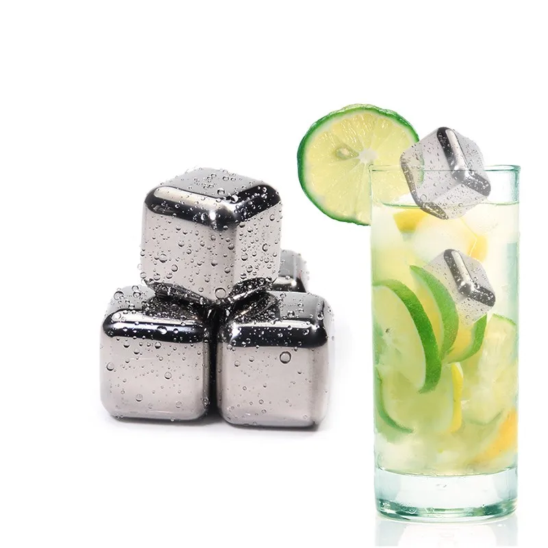 4/6/8 PCS 304 Stainless Steel Ice Cube Reusable Cooler Cooling Rock for Home Bar Party Tool Artifact Iced Beverages | Дом и сад