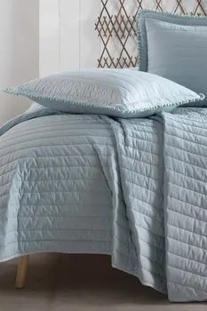 

Ranforce Multi Comfortable Double Bed Cover with Pompom PEDRA TURKUAZ