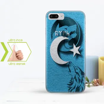 

IPhone 7 Plus Slim Clear Silicone Phone Cover (Göktürkçe TURKISH Yazısı-4)
