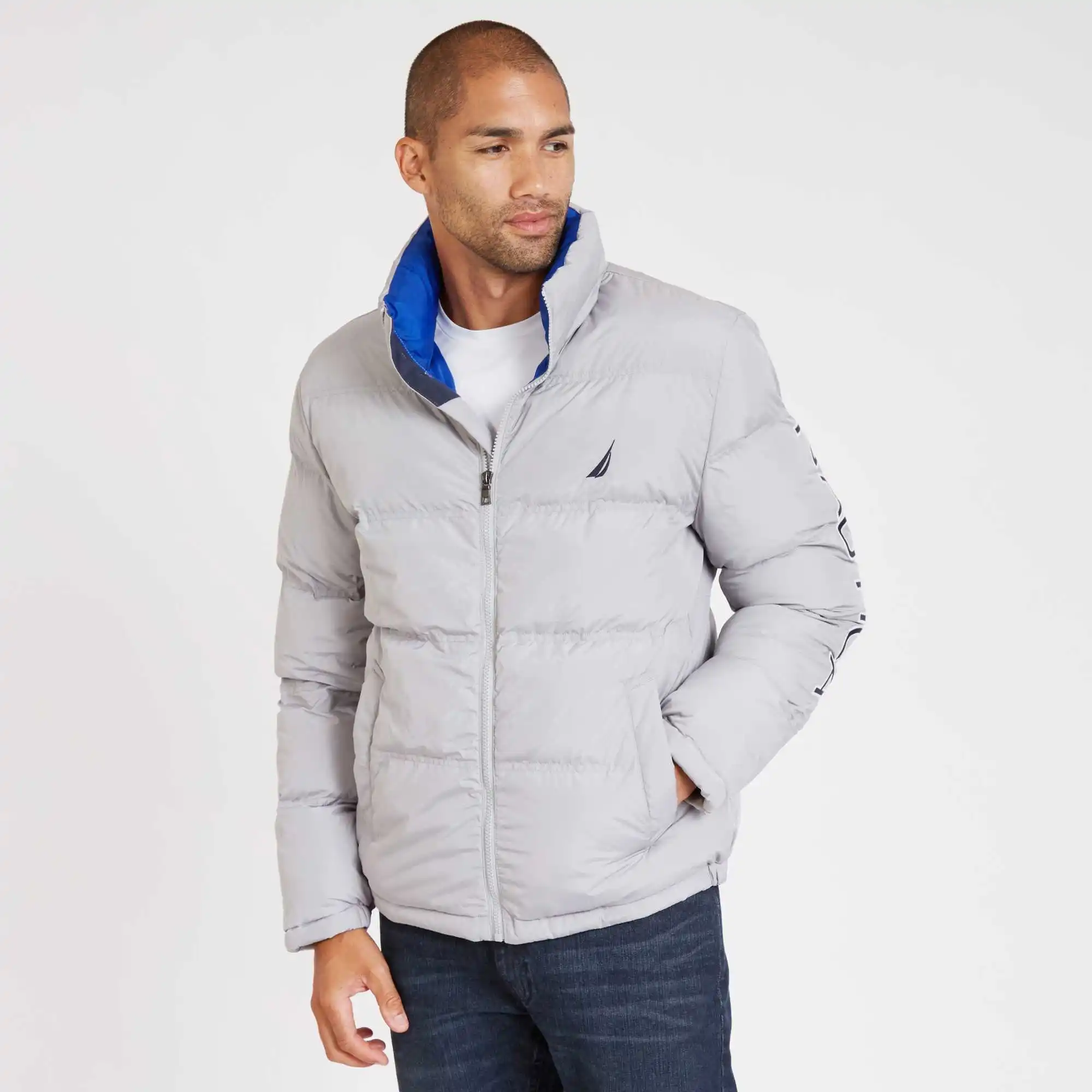Nautica Jacket Padded men Logo On The Sleeve Color Grey J83300.0BQ
