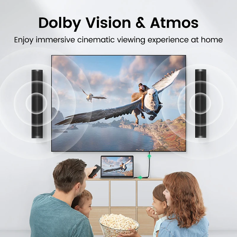 UGREEN HDMI 2.1 rozdzielacz HDMI kabel 8K/60Hz 4K/120Hz obsługa Dolby Vision i Atmos eARC dla RTX 3080 Xbox Series X kabel HDMI 8K