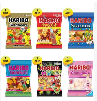 

haribo gold teddy bear marshmallow candy cola frutti 6 pcs set