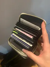 Tarjetero de negocios para mujer/hombre rojo/Negro/azul ID/tarjetero Cartera de cuero PU con doble cremallera