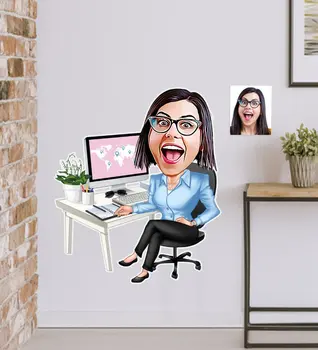 

Personalized Women 'S General Manager Caricature Of Wall Sticker (50x70cm)