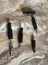 5 unids/lote conector de auriculares de 3,5mm macho conector de audio de dos canales 3,5 Mm con carcasa de plástico negro tamaño 5x0,9 cm