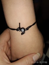 Pulsera con nombre ajustable para hombre y mujer, joyería de mano con letras, regalo para Amiga, Color negro y rojo, venta al por mayor