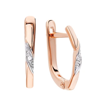 

Gold earrings with diamonds sunlight sample 585