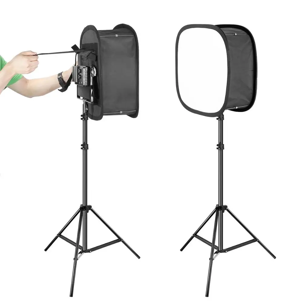 US $239.99 Neewer 2 Packs 660 LED Video Light With Stand And Softbox Kit 232005600K Dimmable CRI96 Light With U Bracket And Barndoor