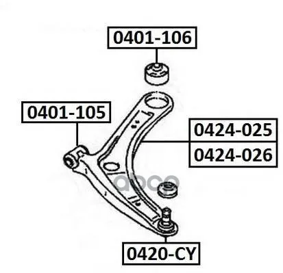 Опора Шаровая Lancer Cy/Cz 2006- ASVA арт. 0420CY