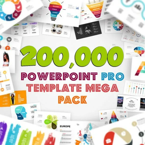 PowerPoint Pro-Mega Paquete de plantillas, 200.000, 2020