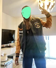 Jacket Varsity Pu-Coat Biker College-Top Faux-Pilot Bomber Slim-Fit Motorcycle Black