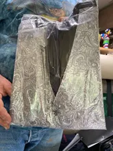 Hi-Tie-Chaleco clásico de seda Jacquard para hombre, pañuelo, mancuernas, fiesta, boda, conjunto de traje, MJ-0002