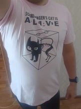Camiseta de algodón para hombre, camisa de manga corta con estampado de gato Schrodinger, informal, The Big Bang Theory, Verano 2017, #247