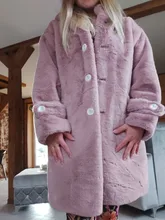 Coat Hooded Long-Fur-Coat Faux-Rabbit-Fur Winter Women Thick New Warm Loose Female Large-Size