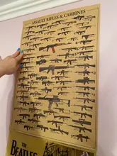 Vintage Poster Decorative-Painting Wall-Sticker Military-Fans Kraft-Paper 51x35.5cm World-Famous-Gun