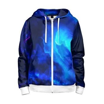 

Children's sweatshirt 3D with zipper blue space