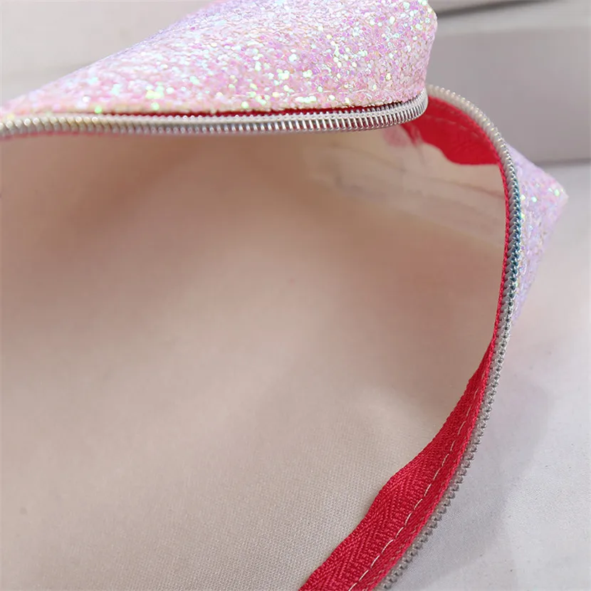 Glitter Stand Up Pencil Case Zip Pen Pouch Bag Make up Stationery Office  School