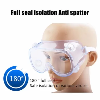 

Safety Goggle Glasses Fully Closed Breathable Glasses Anti-Fog Dustproof Protective Glasses Transparent Goggle PC Lens In Stocks