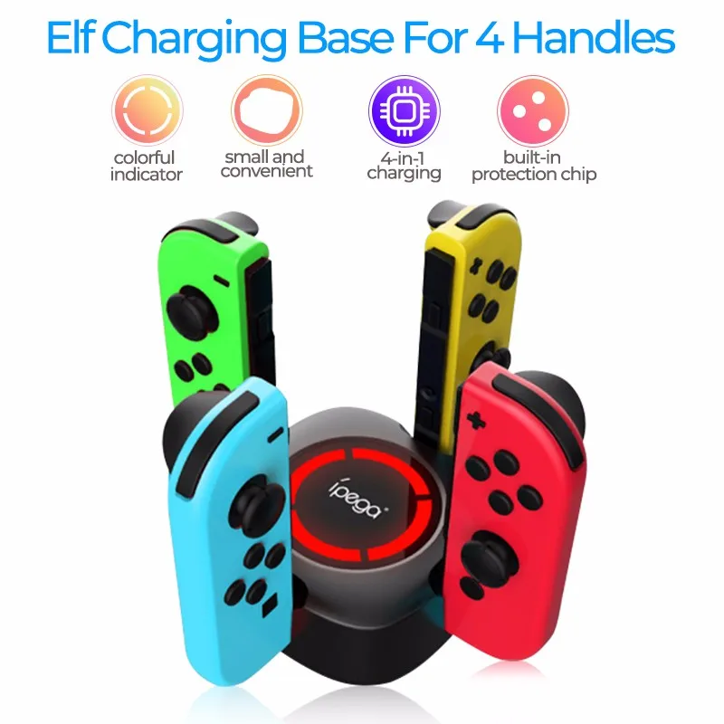 

IPEGA 4 in 1 Round Charging Stand Station Dock For Nintend Switch Joy-Con Controller Handle Charger Base With LED For Joy-con