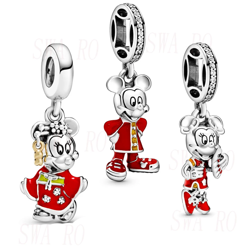 

2020 Chinese New Year Series S925 Silver Disne My Mouse Pendant DIy Original Bracelet Ornament Valentine's Day Classic Best Gift