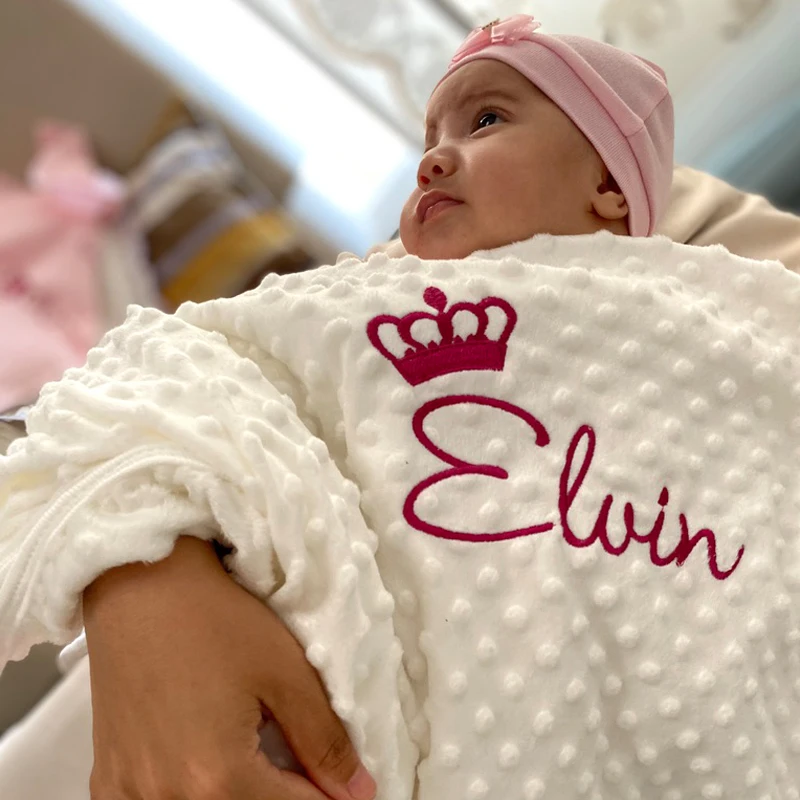 Manta personalizada bordada con nombre de bebé, funda nórdica de algodón de  temporada para recién nacidos, ropa para niños pequeños