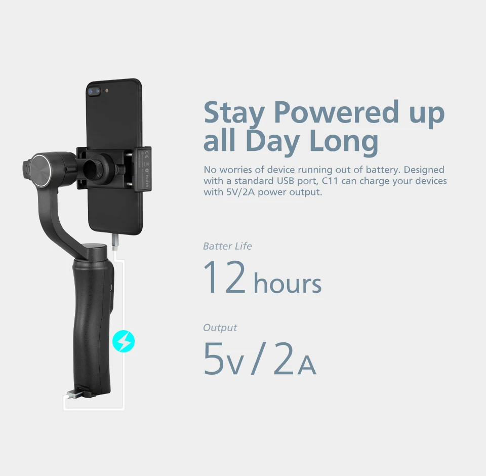 CINEPEER C11 3-осевой ручной шарнирный стабилизатор для камеры GoPro для смартфонов IPhone, samsung, 11 Pro Xs 8 7 Plus 6plus samsung Galaxy S9 S7