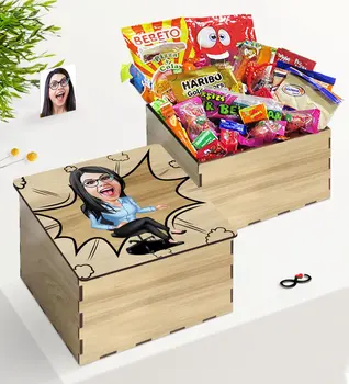

Tailor-made In Wooden Box Lady Boss Caricature Of Nostalgic Lezzetler Gift Seti-5