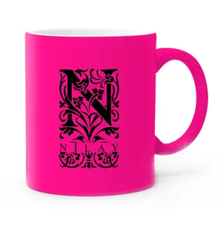 

Personalized N Letter Highlighter Pink Mug Cup (Model 2)