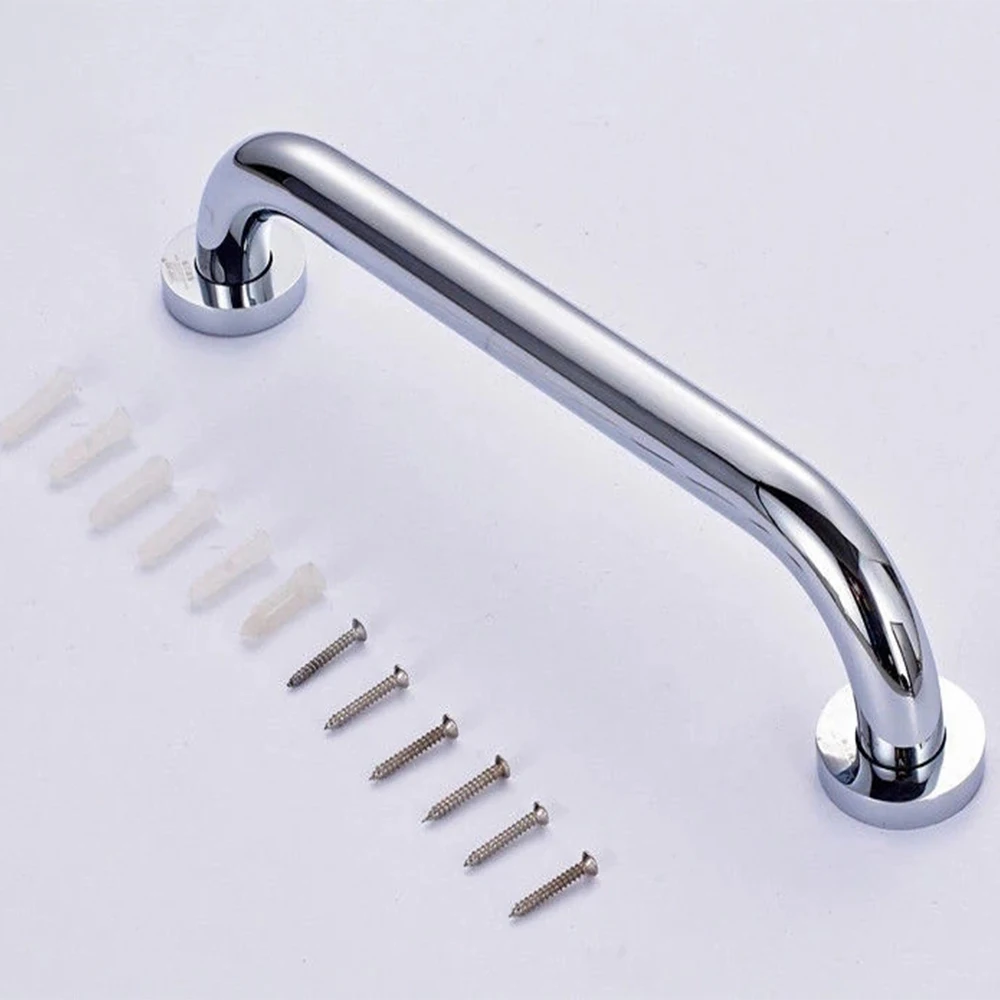 14 Inch Bathroom Safety Bathtub handrail Grab Bar with Concealed Screws-Chrome Brass Wall Mount 11-234