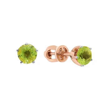 

Gold earrings with хризолитом sunlight sample 585