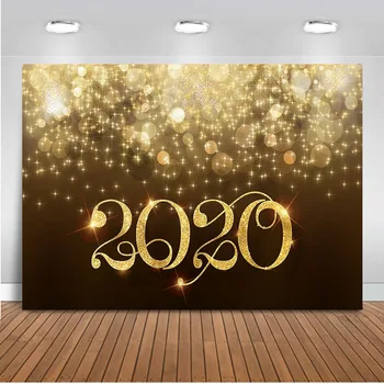 

Happy New Year Backdrop for photography 2020 background for photo studio Glitter Bokeh Black Photocall New York Class of 2020