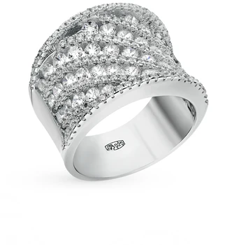 

Silver ring with cubic zirconia sunlight sample 925 test