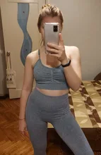 Gym Leggings Yoga-Set Fitness-Clothes Sports-Suits Seamless High-Waist Women Adjustable