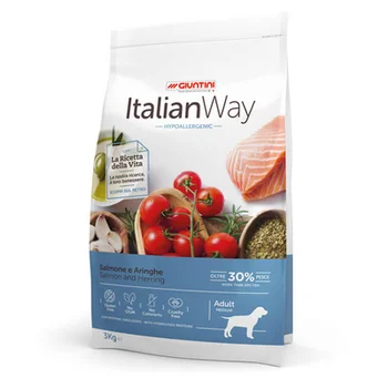 

Italian way dog food with sensitive skin, salmon and herring 3 kg 1 pc