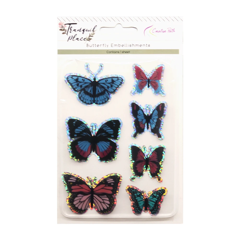 Creative Path Plastic 3D Self Adhesive Butterflies Stickers DIY Crafts