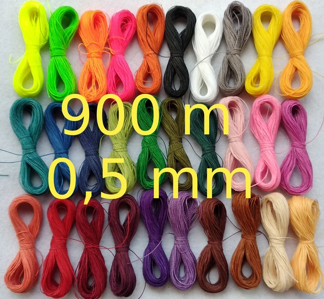 Linhasita kit hilo encerado 0,5 mm diámetro 30 colores, hilo para coser, hilo  para hacer