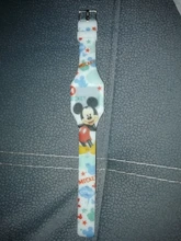 Disney-Reloj de pulsera de Mickey Mouse para niños y niñas, luminoso, de dibujos animados, regalo