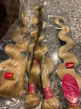 Beaufox-mechones Rubio 613 con cierre, cuerpo brasileño ondulado, 3 mechones con cierre, extensiones de cabello humano mechones Remy