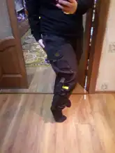 Pantalones Cargo de harén con bolsillos laterales para hombre, pantalón negro de Hip-Hop, informal, a la moda, ropa de calle, 2020 cintas