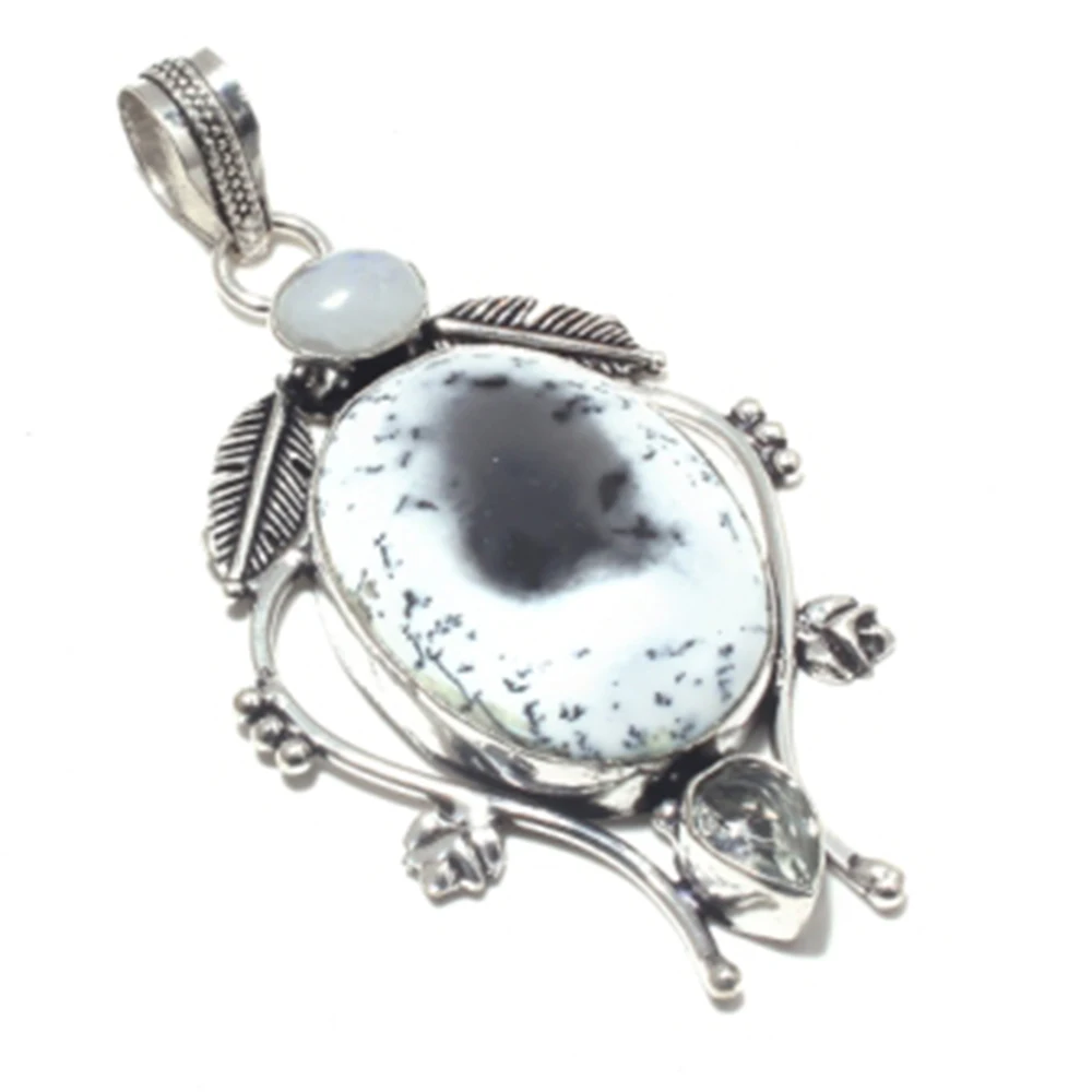 Подлинная Подвеска из Dendrite Opal серебро 925 пробы накладная медная подвеска ручная