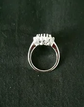 Anillo de princesa de circón azul transparente para mujer, joyería de compromiso para fiesta, adornos para joyas finas, chica y amiga Gif