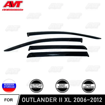 

Window deflectors for Mitsubishi Outlander II XL 2006~2012 car styling wind deflector guard auto vent visor rain guards cover