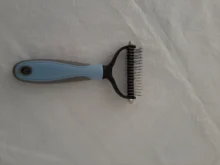 Peine con nudo abierto de doble cara para mascotas, herramienta de cepillado y caída de pelo para perros, peine para depilación de gatos, cepillo de doble cara de acero inoxidable, piel larga mate