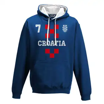 

Hood Sweatshirt Two-Color Men 'S National Sports Croatia 7 Football Sport Europe Shield 2 S