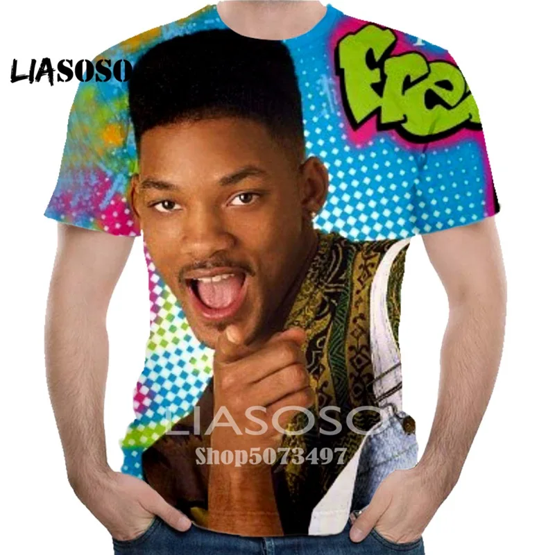 Liasoso Модная стильная футболка So Fresh Will Smith футболка сексуальная Fresh Prince of Bel Air 3d печать женская/мужская футболка в стиле хип-хоп - Цвет: Золотой